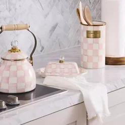 MacKenzie-Childs Rosy Check Butter Box< Fall Entertaining|Serveware