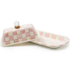MacKenzie-Childs Rosy Check Butter Box< Fall Entertaining|Serveware