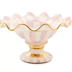 MacKenzie-Childs Rosy Check Ceramic Compote< Fall Entertaining|Serveware