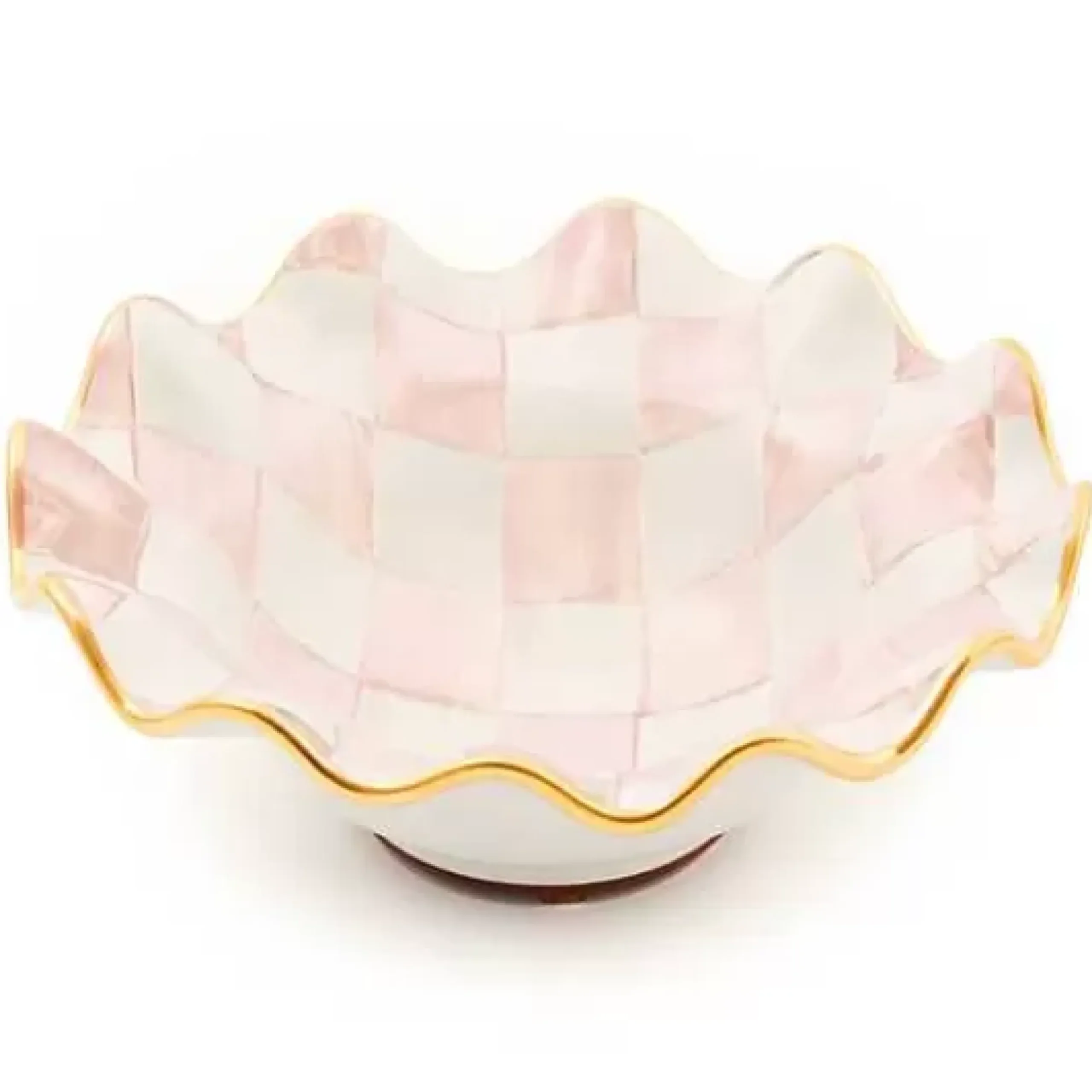 MacKenzie-Childs Rosy Check Ceramic Fluted Breakfast Bowl< Dinnerware & Flatware