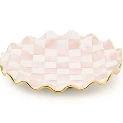 MacKenzie-Childs Rosy Check Ceramic Fluted Dinner Plate< Fall Entertaining|Dinnerware & Flatware