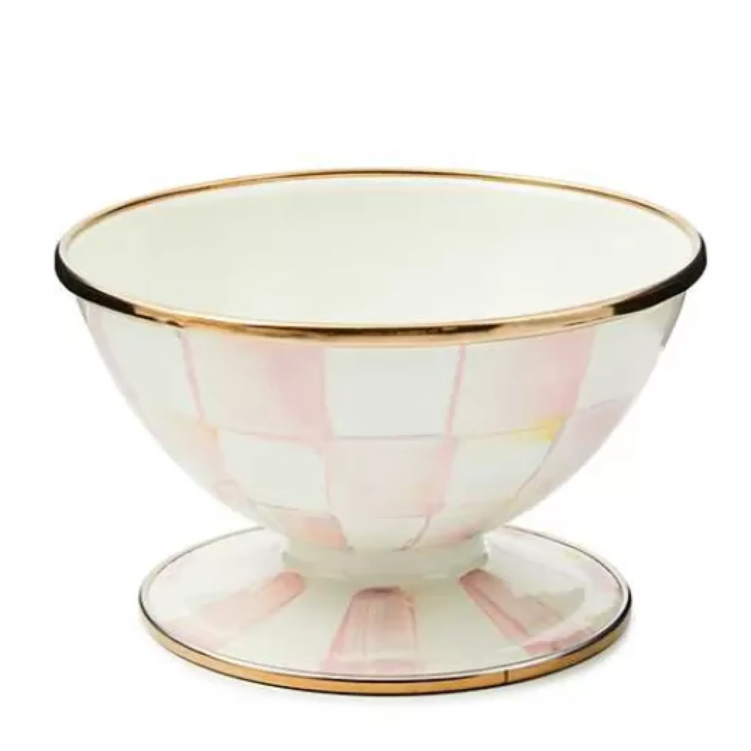 MacKenzie-Childs Rosy Check Ice Cream Dish< Serveware