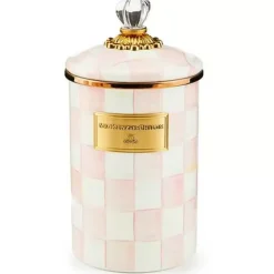 MacKenzie-Childs Rosy Check Large Canister< Spring|Room Accents