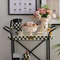 MacKenzie-Childs Rosy Check Large Compote< Fall Entertaining|Serveware