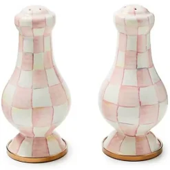 MacKenzie-Childs Rosy Check Large Salt  Pepper Shakers< Fall Entertaining|Table Accessories