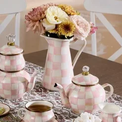MacKenzie-Childs Rosy Check Medium Practical Pitcher< Fall Entertaining|Bar Entertaining
