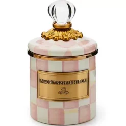 MacKenzie-Childs Rosy Check Mini Canister< Room Accents|Kitchen Storage & Organization