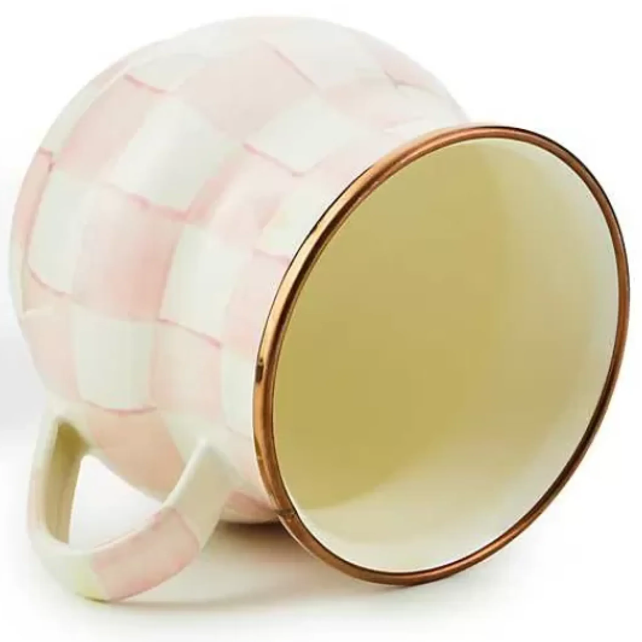 MacKenzie-Childs Rosy Check Mug< Spring|The Coffee Shop