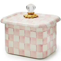 MacKenzie-Childs Rosy Check Recipe Box< Kitchen Storage & Organization