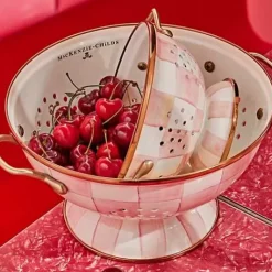 MacKenzie-Childs Rosy Check Small Colander< Spring|Kitchen Utensils & Tools