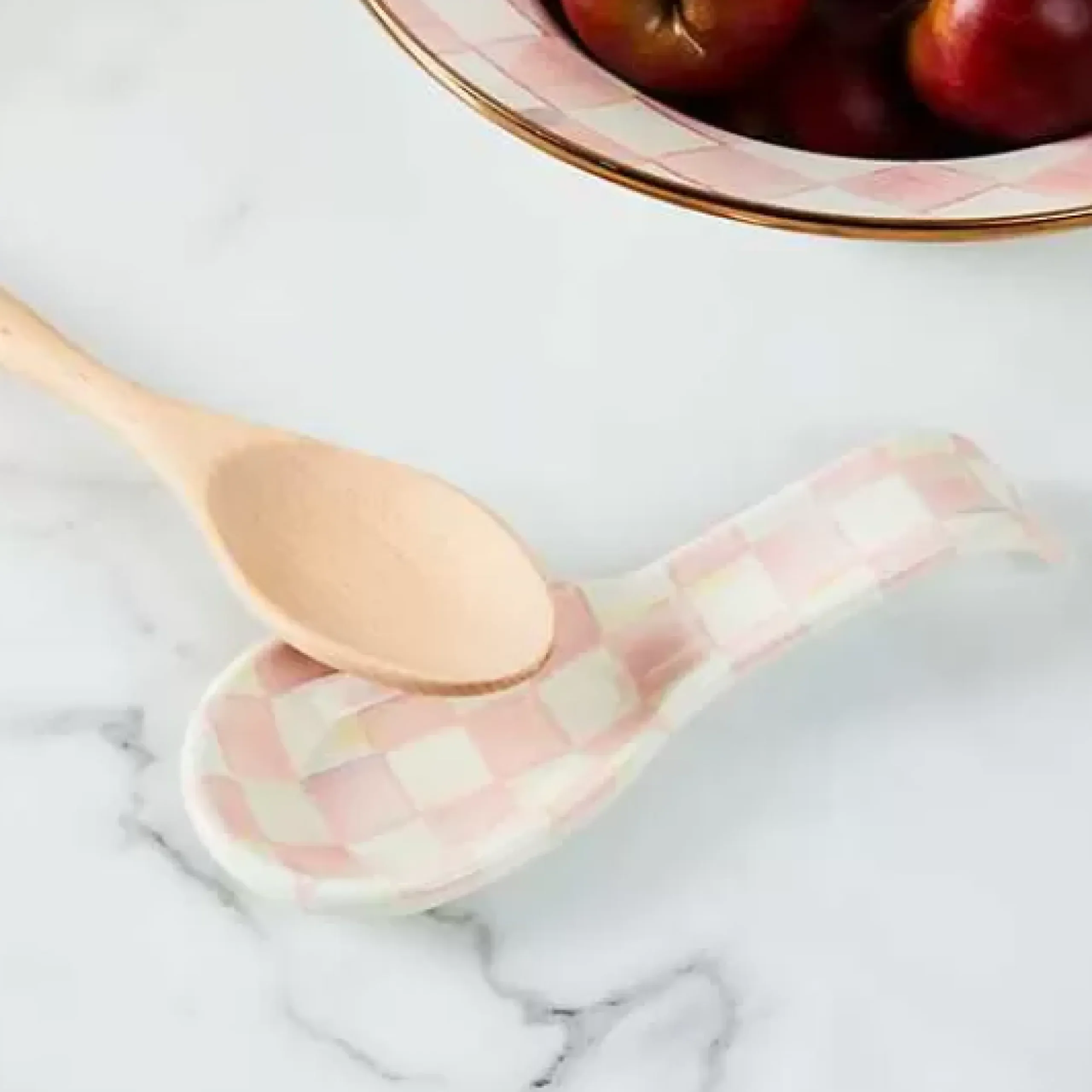 MacKenzie-Childs Rosy Check Spoon Rest< Spring|Kitchen Utensils & Tools