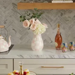 MacKenzie-Childs Rosy Check Tall Vase< Room Accents|Fall Entertaining