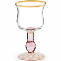 MacKenzie-Childs Rosy Check Wine Glass< Easter|Spring
