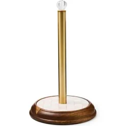 MacKenzie-Childs Rosy Check Wood Paper Towel Holder< Kitchen Storage & Organization