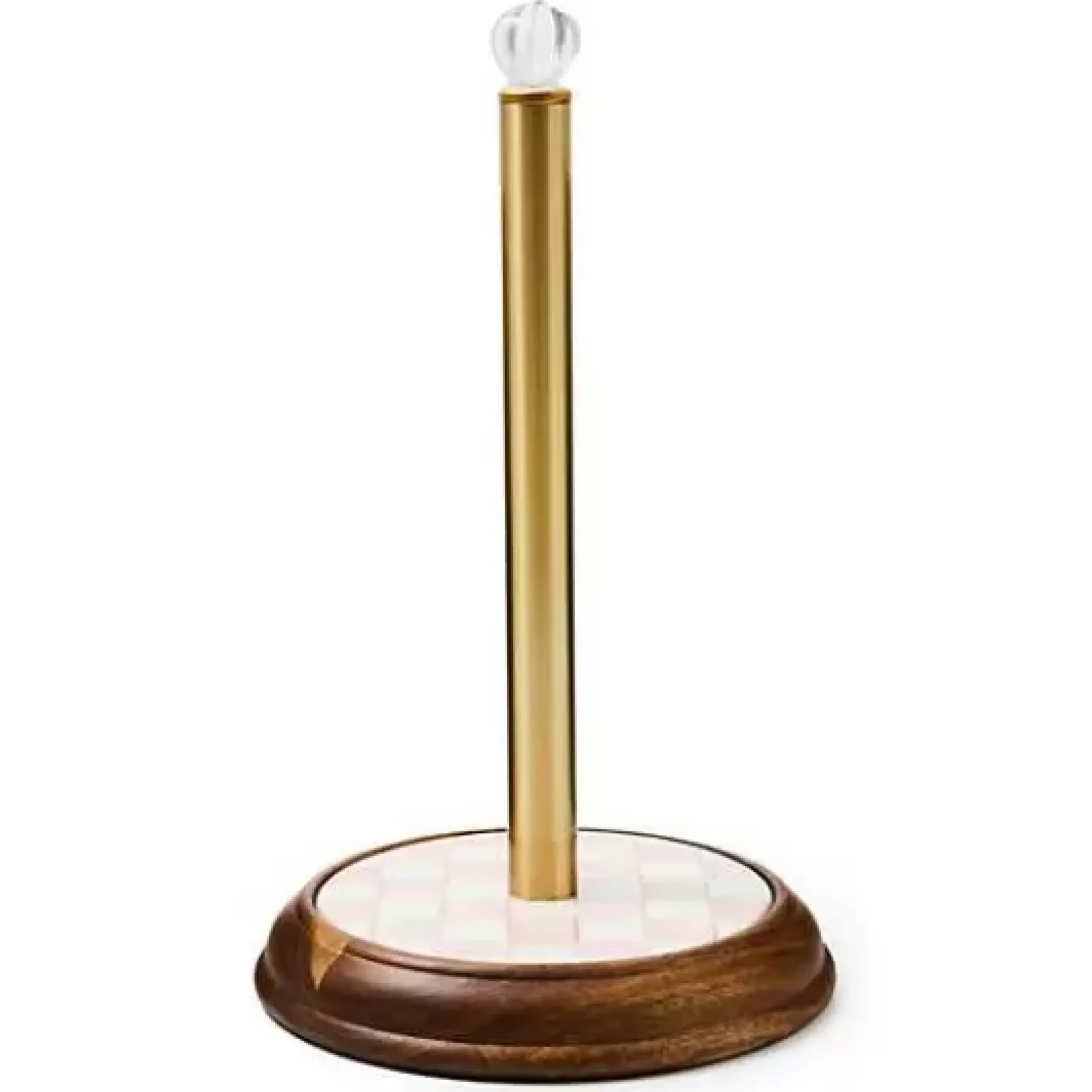 MacKenzie-Childs Rosy Check Wood Paper Towel Holder< Kitchen Storage & Organization