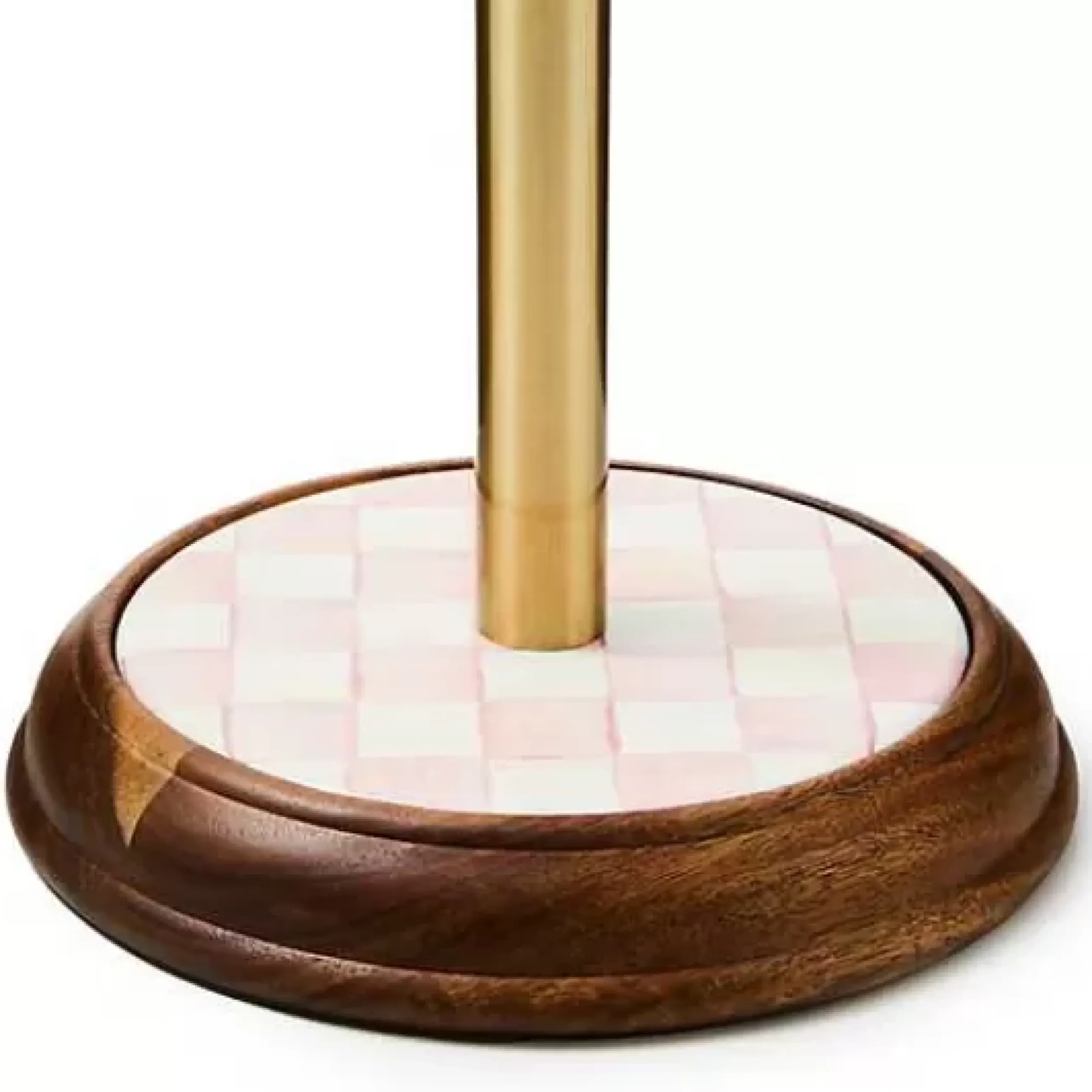 MacKenzie-Childs Rosy Check Wood Paper Towel Holder< Kitchen Storage & Organization