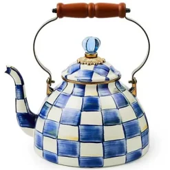 MacKenzie-Childs Royal Check 3 Quart Tea Kettle< Tea Kettles
