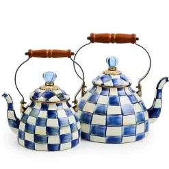 MacKenzie-Childs Royal Check 3 Quart Tea Kettle< Tea Kettles