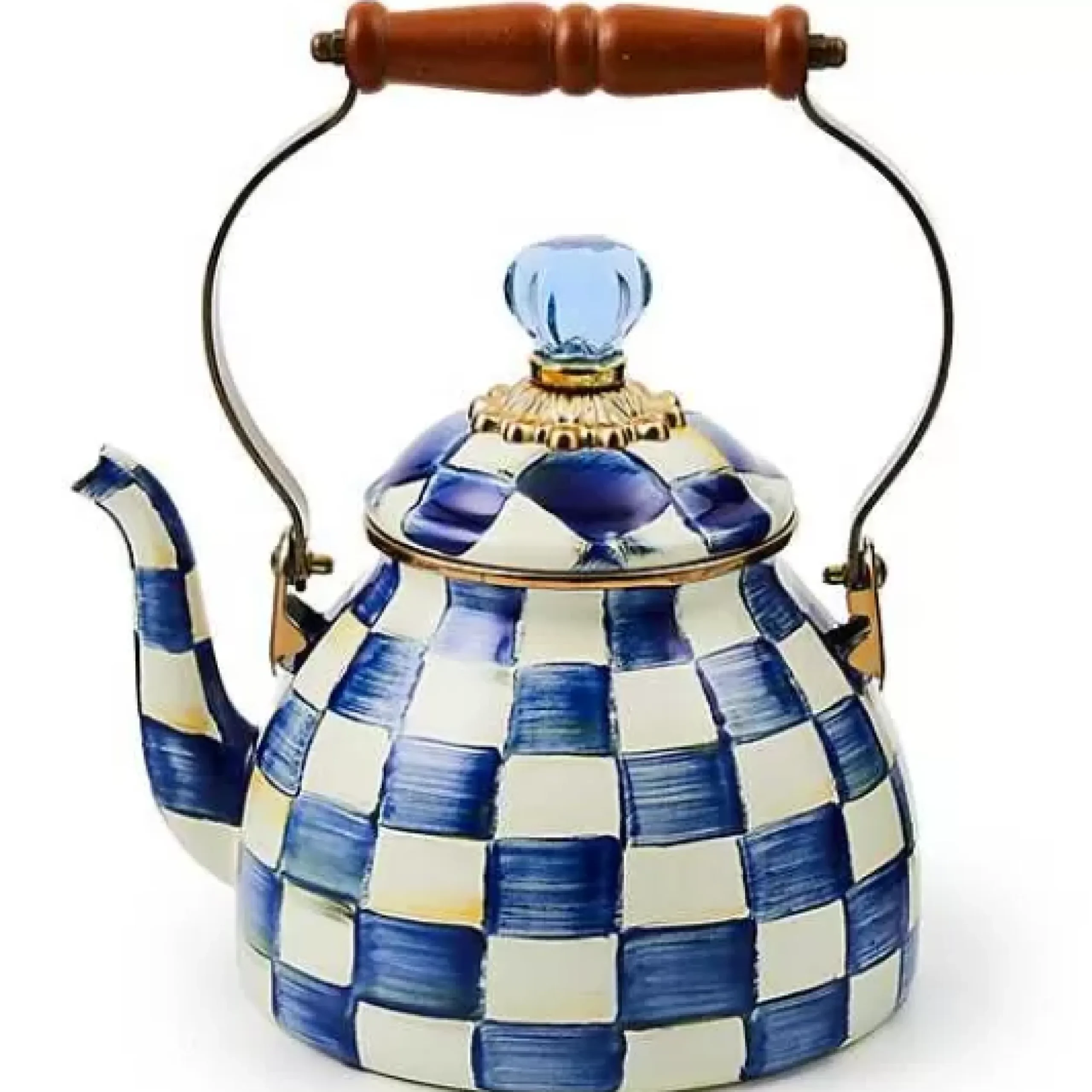MacKenzie-Childs Royal Check 2 Quart Tea Kettle< The Coffee Shop|Tea Kettles
