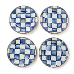 MacKenzie-Childs Royal Check Appetizer Plates, Set of 4< Bar Entertaining|Serveware