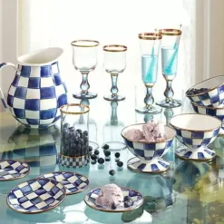 MacKenzie-Childs Royal Check Appetizer Plates, Set of 4< Bar Entertaining|Serveware