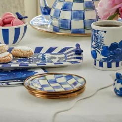 MacKenzie-Childs Royal Check Appetizer Plates, Set of 4< Bar Entertaining|Serveware