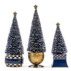 MacKenzie-Childs Royal Check Bottle Brush Tree, Set of 3< Holiday|Decor Sets