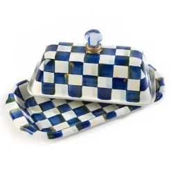 MacKenzie-Childs Royal Check Butter Box< Serveware