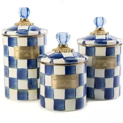 MacKenzie-Childs Royal Check Canisters, Set of 3< Kitchen & Dining Sets|Kitchen Storage & Organization