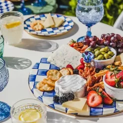 MacKenzie-Childs Royal Check Cheese Course< Serveware