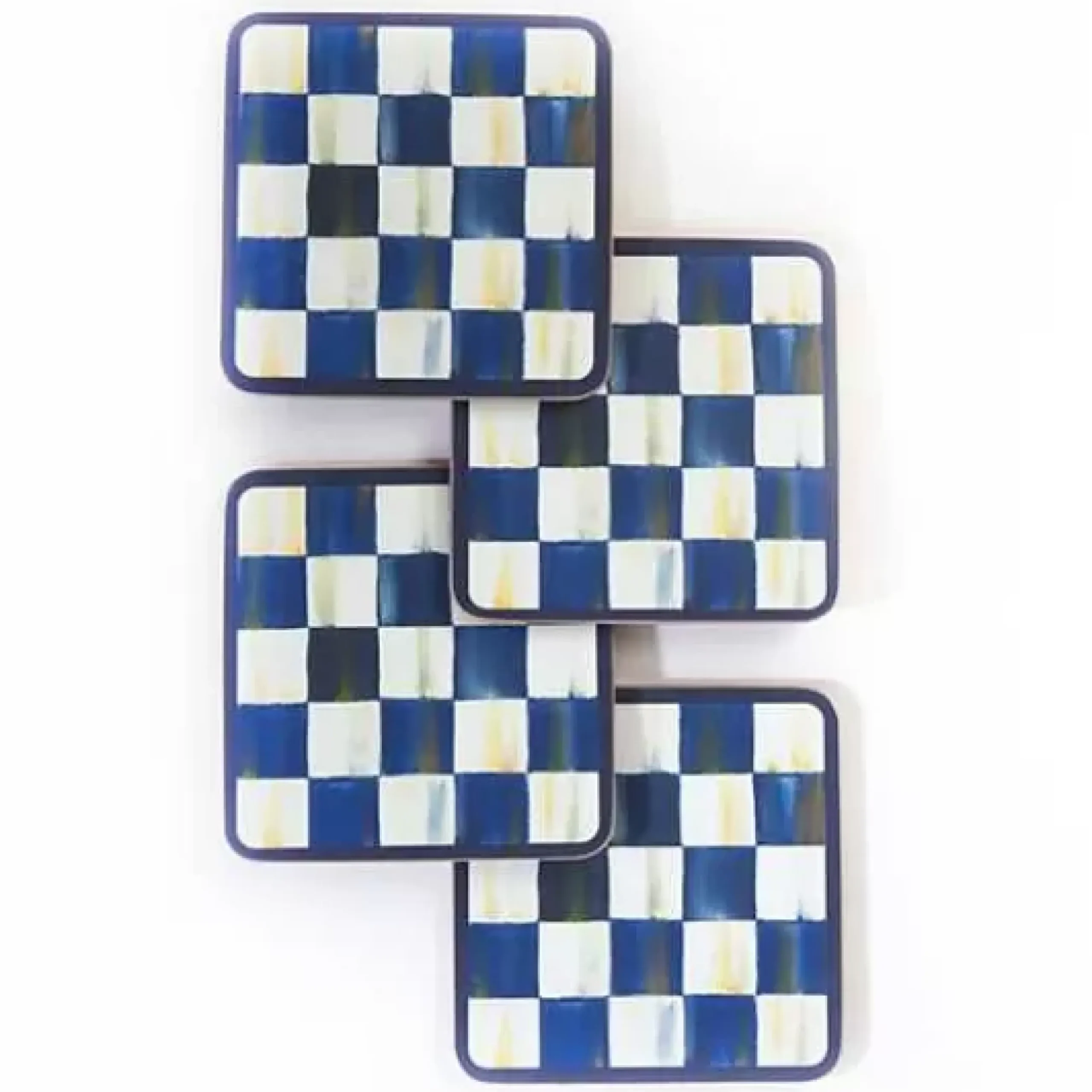 MacKenzie-Childs Royal Check Cork Back Coasters, Set of 4< Table Accessories|Kitchen & Table Linens