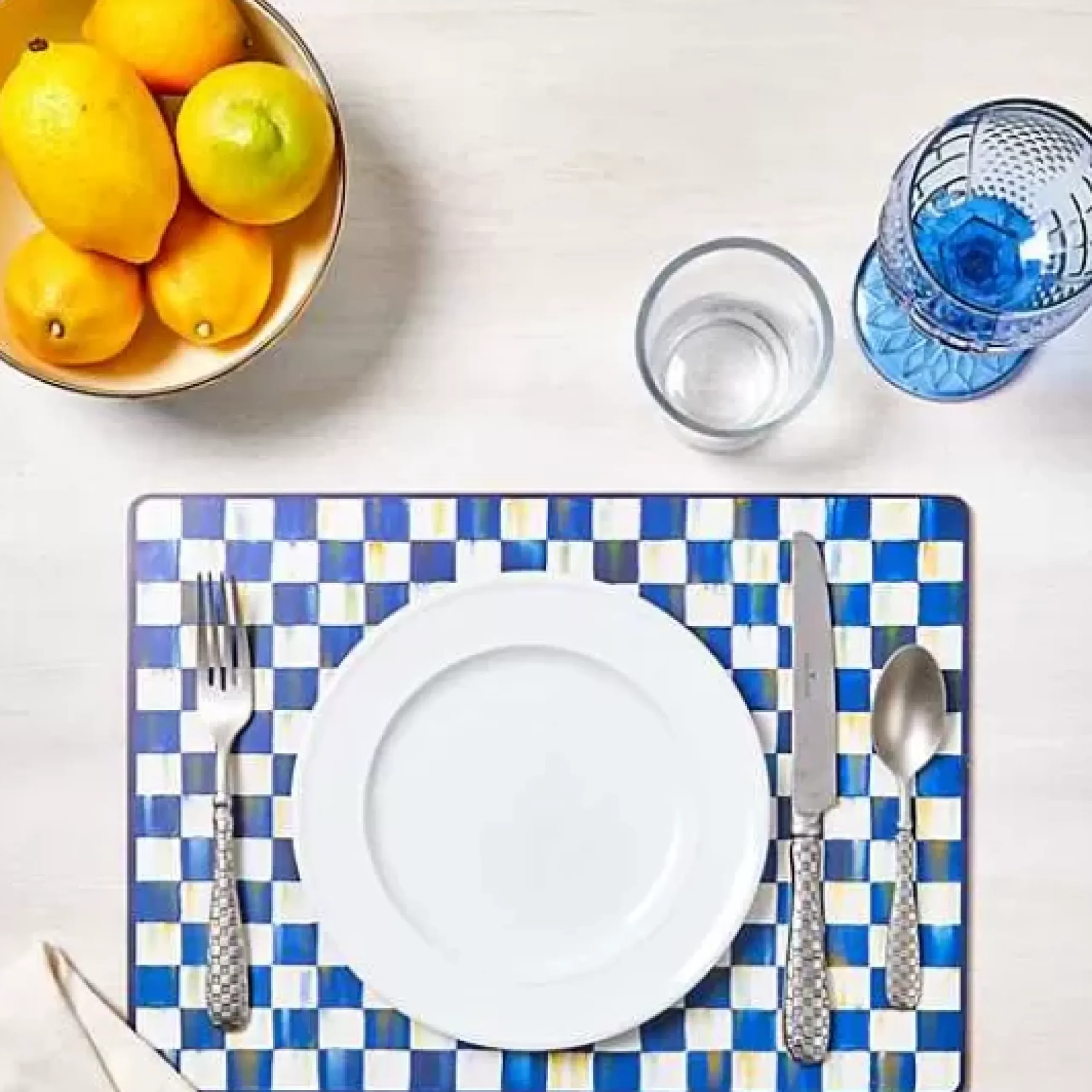 MacKenzie-Childs Royal Check Cork Back Placemats, Set of 4< Table Accessories|Kitchen & Table Linens
