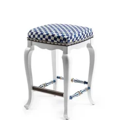MacKenzie-Childs Royal Check Counter Stool< Dining Room & Kitchen
