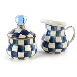 MacKenzie-Childs Royal Check Creamer  Sugar Bowl Set< Kitchen & Dining Sets|The Coffee Shop