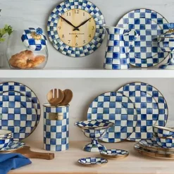 MacKenzie-Childs Royal Check Curiosity Pot< Bath & Bath Accessories|Room Accents