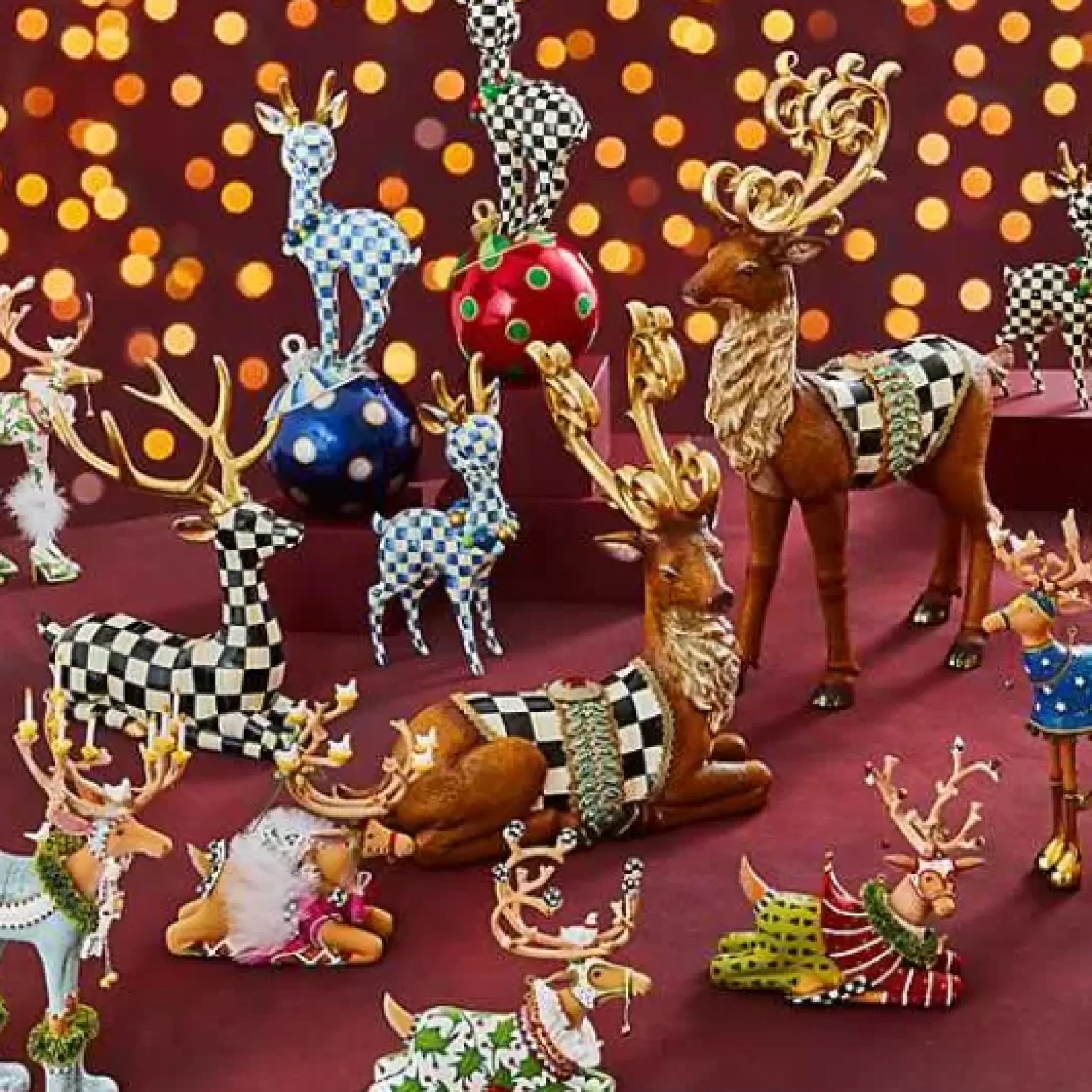 MacKenzie-Childs Royal Check Deary Deer< Holiday|Room Accents