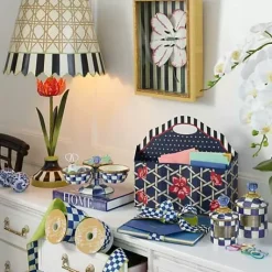 MacKenzie-Childs Royal Check Demi Canister< Room Accents|Kitchen Storage & Organization