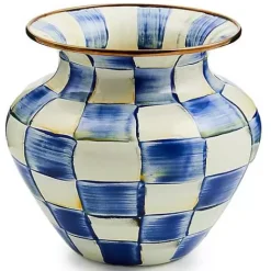 MacKenzie-Childs Royal Check Enamel Large Vase< Spring|Room Accents