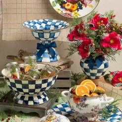 MacKenzie-Childs Royal Check Everything Bowl< Bar Entertaining|Serveware
