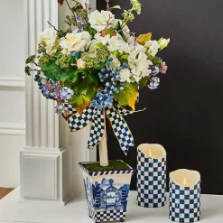 MacKenzie-Childs Royal Check Flicker 6 Pillar Candle< Candles & Fragrances|Table Accessories