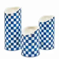 MacKenzie-Childs Royal Check Flicker 6 Pillar Candle< Candles & Fragrances|Table Accessories