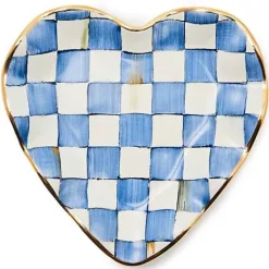 MacKenzie-Childs Royal Check Fluted Heart Plate< Bar Entertaining|Serveware