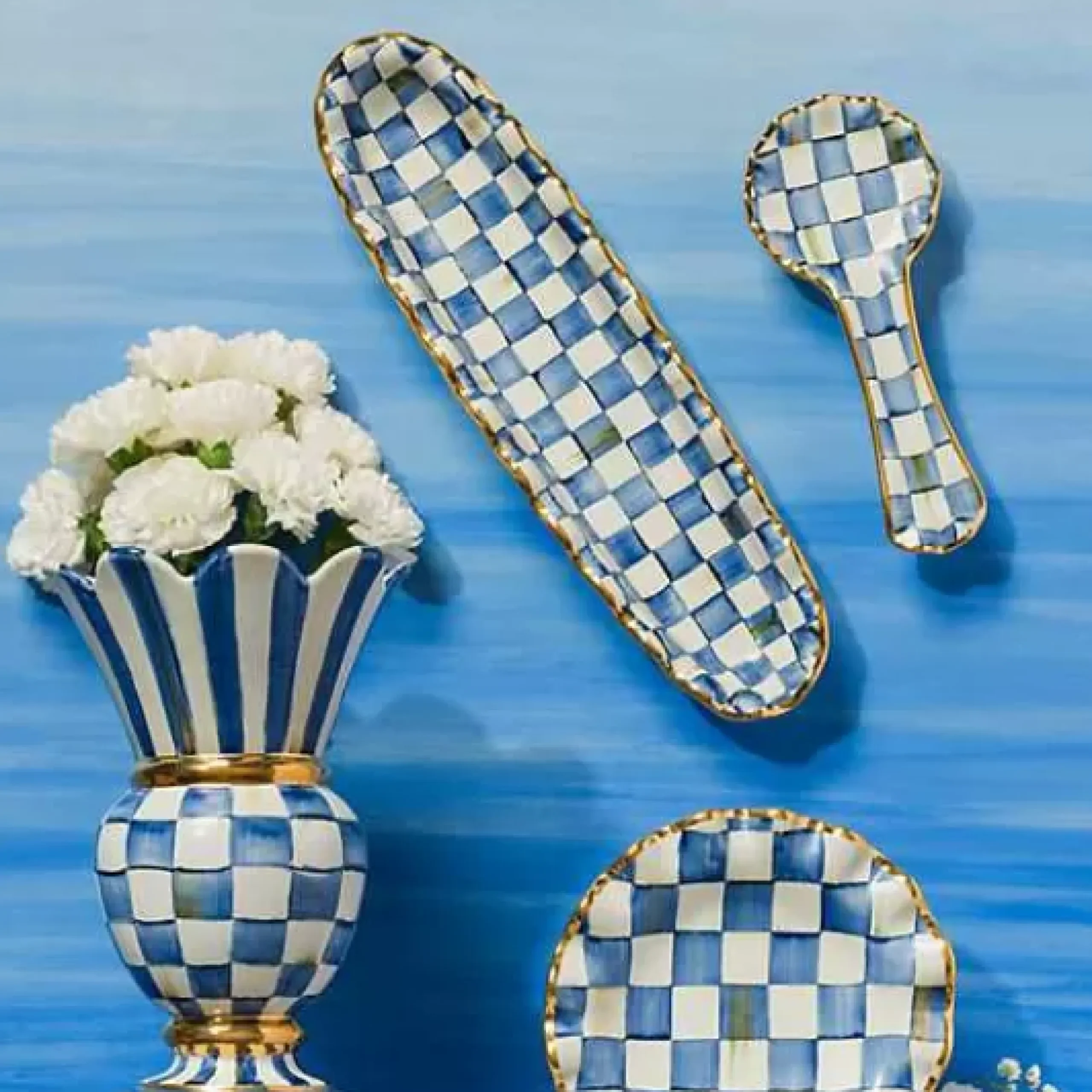 MacKenzie-Childs Royal Check Great Vase< Room Accents