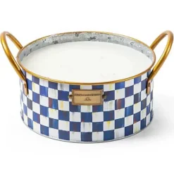 MacKenzie-Childs Royal Check Large Citronella Candle< Spring|Candles & Fragrances