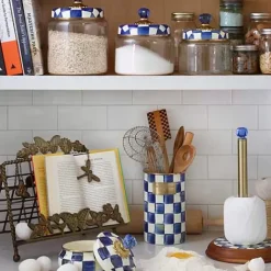 MacKenzie-Childs Royal Check Large Kitchen Canister< Room Accents|Kitchen Storage & Organization