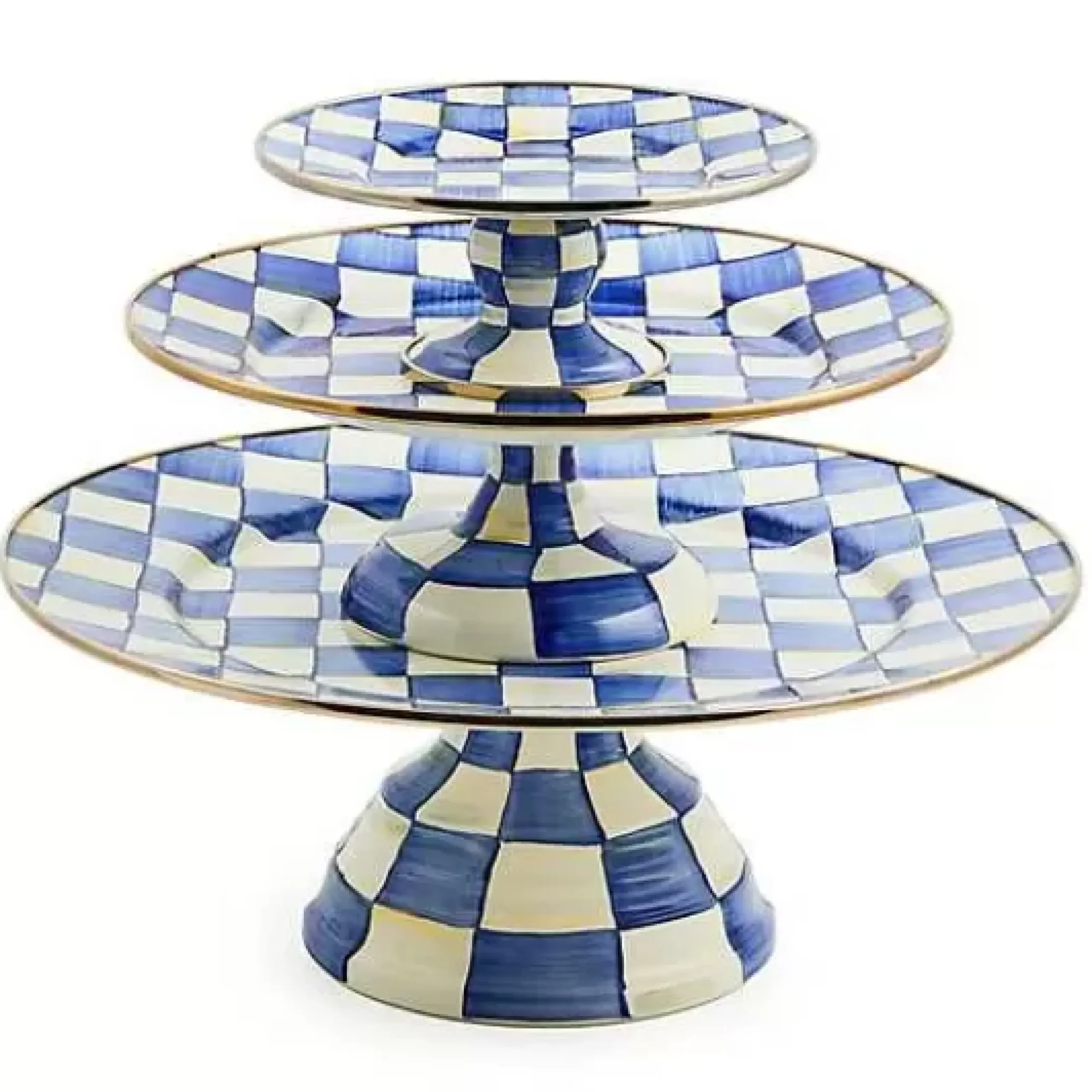 MacKenzie-Childs Royal Check Large Pedestal Platter< Serveware