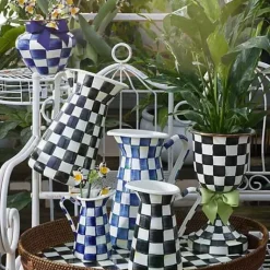 MacKenzie-Childs Royal Check Large Practical Pitcher< Bar Entertaining|Serveware