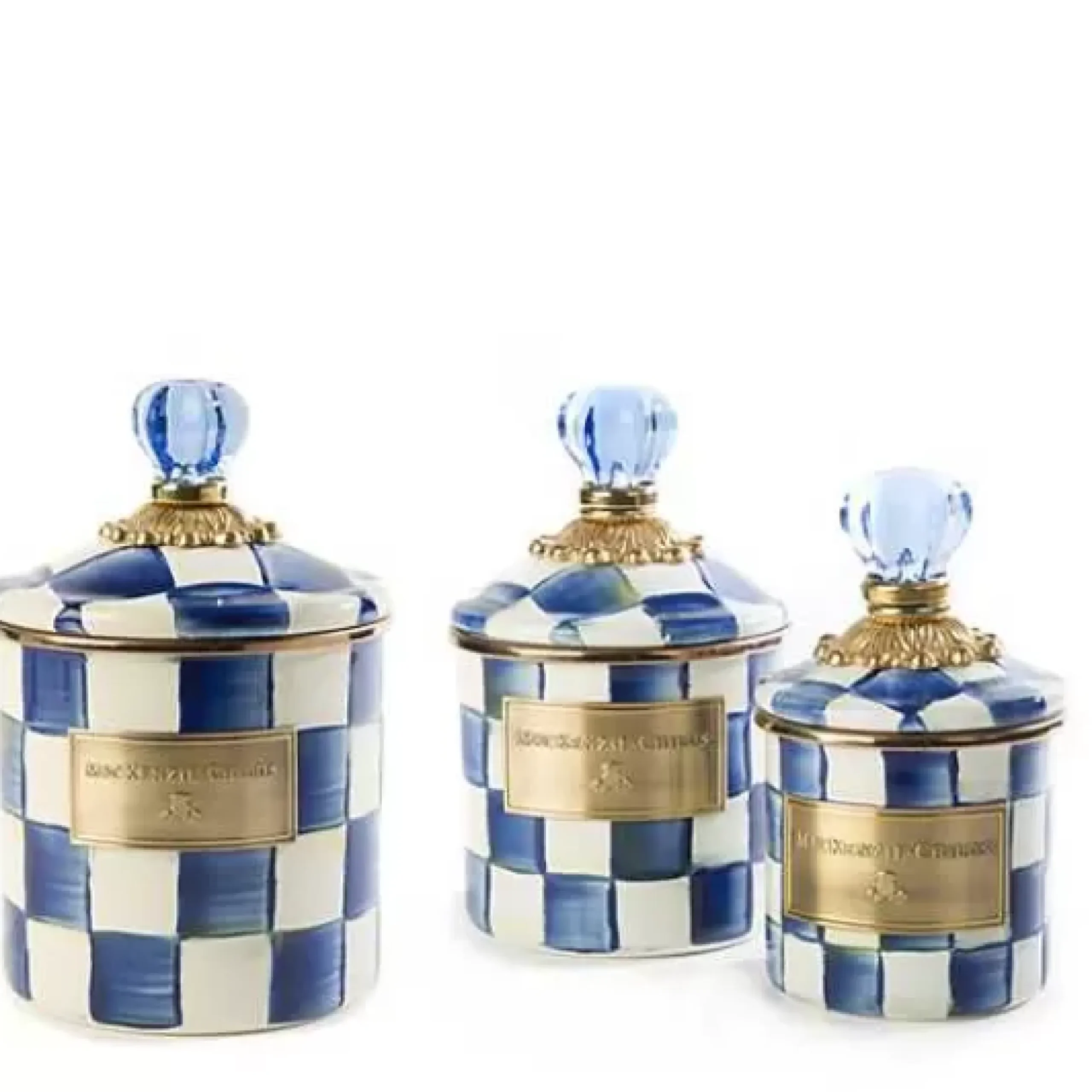 MacKenzie-Childs Royal Check Little Canisters, Set of 3< Kitchen & Dining Sets|Kitchen Storage & Organization