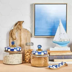 MacKenzie-Childs Royal Check Medium Kitchen Canister< Room Accents|Kitchen Storage & Organization