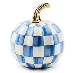MacKenzie-Childs Royal Check Mini Pumpkin< Pumpkins|The Fall Shop